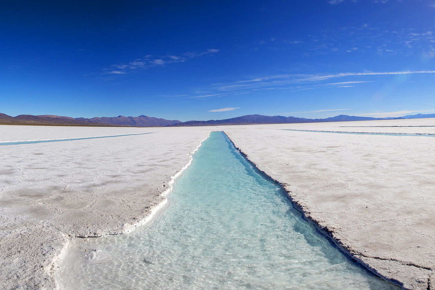 Lithium mining at the vast salt flats of Salinas Grandes in Argentina.